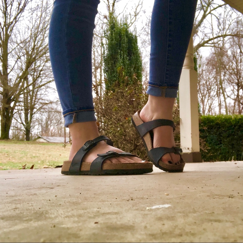 Muted Blue Birkenstock Sandals